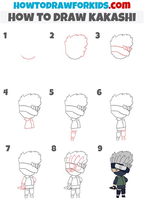 How to Draw Kakashi I Step by Step .